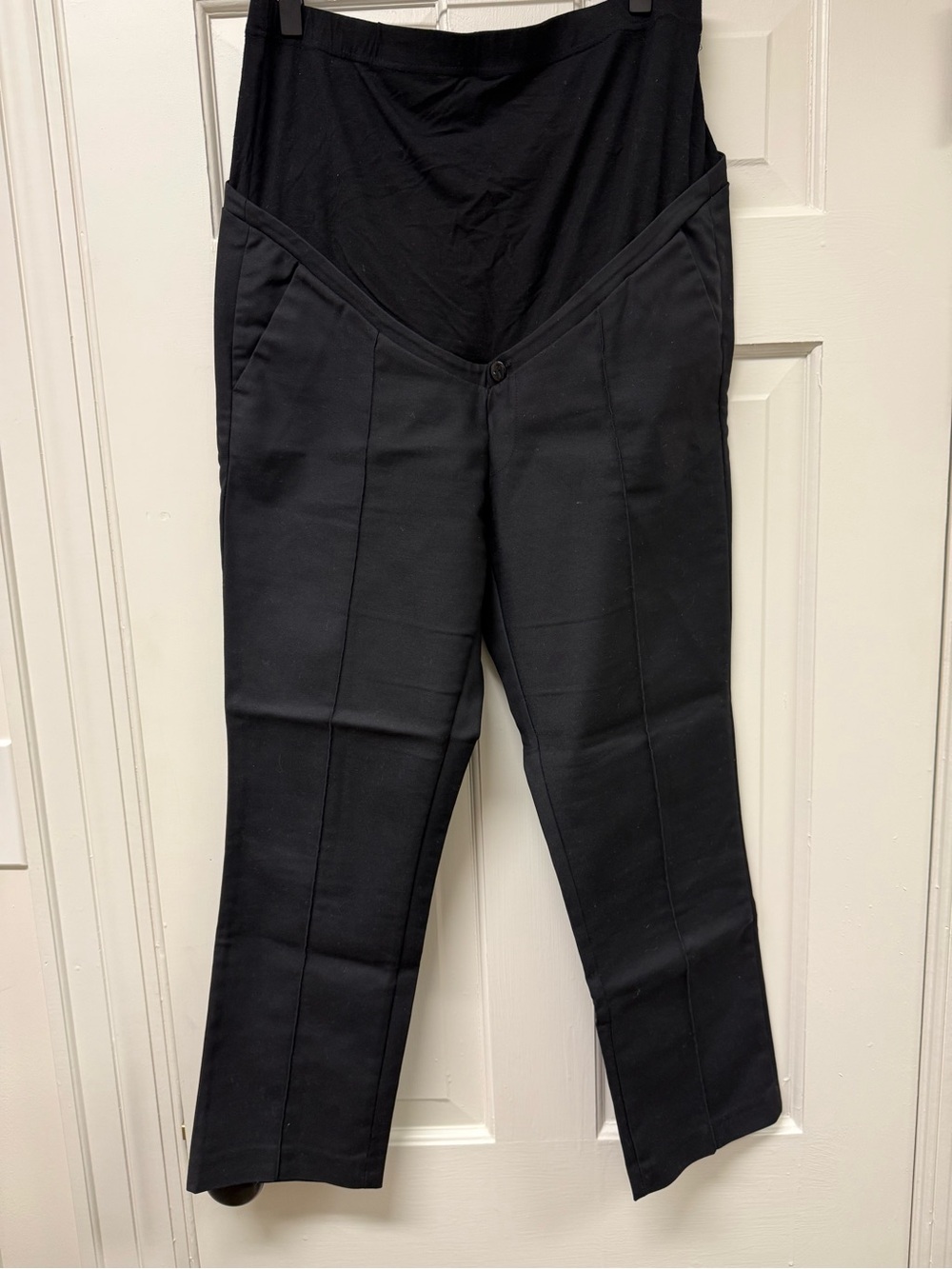 Seraphine Maternity Black Ponte Straight-Leg Pants